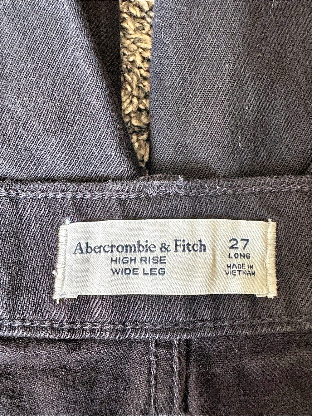 Abercrombie & Fitch High Rise Wide Leg Jeans Black Waist 27